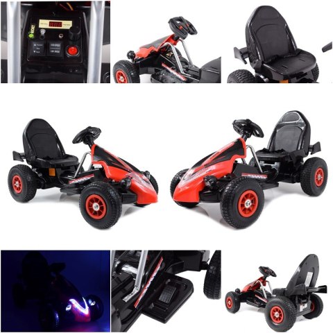 Gokart na akumulator sterowany pilotem, wolny start, hamulec, pompowane koła /TL5388 Gokart na akumulator sterowany pilotem, wolny start, hamulec, pompowane koła /TL5388
