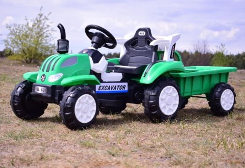 TRAKTOR NA AKUMULATOR Z PRZYCZEPĄ, MIĘKKIE SIEDZENIE,/698-RC TRAKTOR NA AKUMULATOR Z PRZYCZEPĄ, MIĘKKIE SIEDZENIE,/698-RC