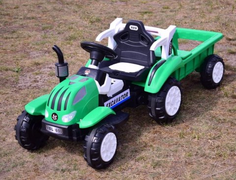 TRAKTOR NA AKUMULATOR Z PRZYCZEPĄ, MIĘKKIE SIEDZENIE,/698 TRAKTOR NA AKUMULATOR Z PRZYCZEPĄ, MIĘKKIE SIEDZENIE,/698