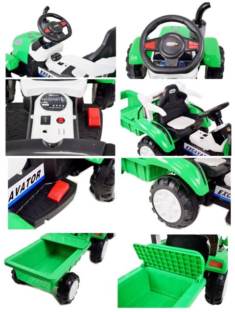 TRAKTOR NA AKUMULATOR Z PRZYCZEPĄ, MIĘKKIE SIEDZENIE,/698 TRAKTOR NA AKUMULATOR Z PRZYCZEPĄ, MIĘKKIE SIEDZENIE,/698
