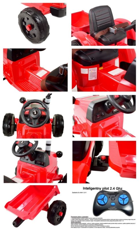 TRAKTOR NA AKUMULATOR Z PRZYCZEPĄ , PILOTEM, MIĘKKIE SIEDZENIE, PASY/CH9959 TRAKTOR NA AKUMULATOR Z PRZYCZEPĄ , PILOTEM, MIĘKKIE SIEDZENIE, PASY/CH9959