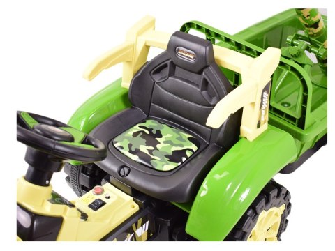 TRAKTOR NA AKUMULATOR ZIELONY Z PRZYCZEPĄ + MOŻDZIERZ, MIĘKKIE SIEDZENIE,PILOT/HSD6606 TRAKTOR NA AKUMULATOR ZIELONY Z PRZYCZEPĄ + MOŻDZIERZ, MIĘKKIE SIEDZENIE,PILOT/HSD6606