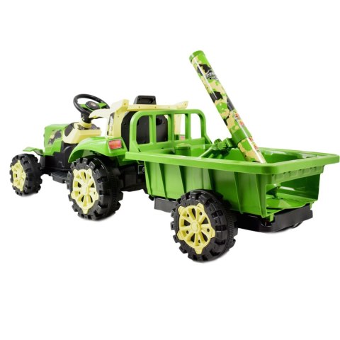 TRAKTOR NA AKUMULATOR ZIELONY Z PRZYCZEPĄ + MOŻDZIERZ, MIĘKKIE SIEDZENIE,PILOT/HSD6606 TRAKTOR NA AKUMULATOR ZIELONY Z PRZYCZEPĄ + MOŻDZIERZ, MIĘKKIE SIEDZENIE,PILOT/HSD6606