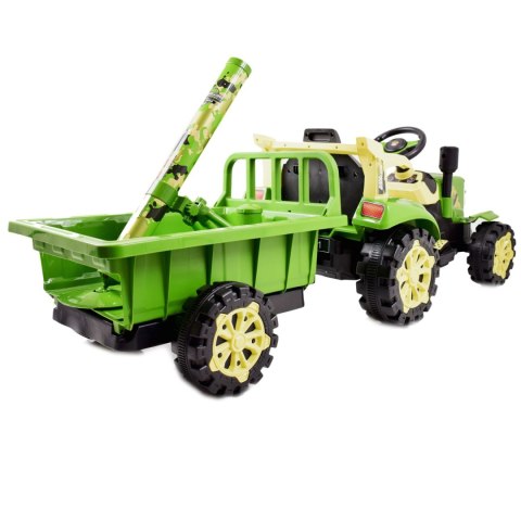 TRAKTOR NA AKUMULATOR ZIELONY Z PRZYCZEPĄ + MOŻDZIERZ, MIĘKKIE SIEDZENIE,PILOT/HSD6606 TRAKTOR NA AKUMULATOR ZIELONY Z PRZYCZEPĄ + MOŻDZIERZ, MIĘKKIE SIEDZENIE,PILOT/HSD6606