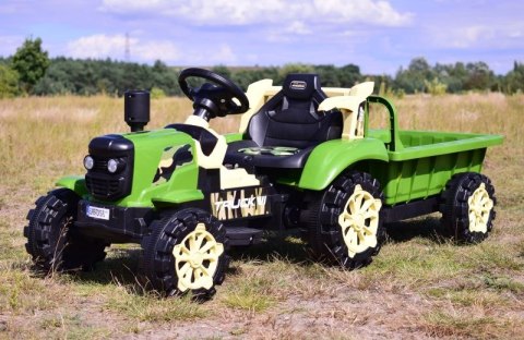 TRAKTOR NA AKUMULATOR ZIELONY Z PRZYCZEPĄ + MOŻDZIERZ, MIĘKKIE SIEDZENIE,PILOT/HSD6606 TRAKTOR NA AKUMULATOR ZIELONY Z PRZYCZEPĄ + MOŻDZIERZ, MIĘKKIE SIEDZENIE,PILOT/HSD6606