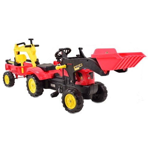 TRAKTOR NA PEDAŁY Z PRZYCZEPĄ, ŁYŻKĄ I KOPARKĄ/ TR3009 TRAKTOR NA PEDAŁY Z PRZYCZEPĄ, ŁYŻKĄ I KOPARKĄ/ TR3009