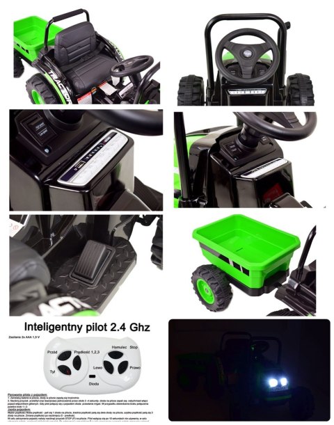 MEGA TRAKTOR Z PRZYCZEPĄ. MIĘKKIE SIEDZENIE, PILOT, RADIO FM/HL388 MEGA TRAKTOR Z PRZYCZEPĄ. MIĘKKIE SIEDZENIE, PILOT, RADIO FM/HL388