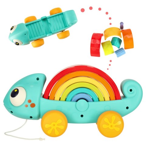 Kameleon klocki Tęcza układanka motoryczna montessori do ciągnięcia Kameleon klocki Tęcza układanka motoryczna montessori do ciągnięcia