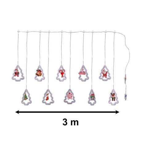 Kurtyna LED na okno choinka 3 m 125 LED Kurtyna LED na okno choinka 3 m 125 LED