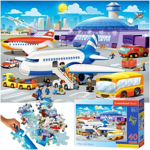 Puzzle układanka 40 elementów Lotnisko 4+ CASTORLAND Puzzle układanka 40 elementów Lotnisko 4+ CASTORLAND