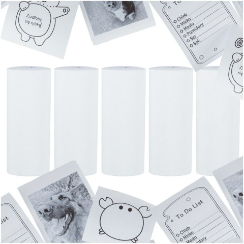 Rolki papier wkład termiczny do mini drukarki 5,7cmx4,5m 5 sztuk Rolki papier wkład termiczny do mini drukarki 5,7cmx4,5m 5 sztuk