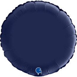 Balon Foliowy - Okrągły satynowy granatowy 46 cm, Grabo