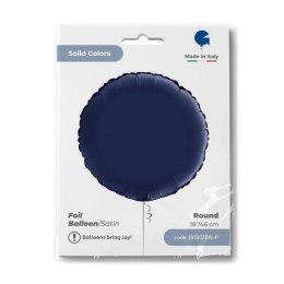 Balon Foliowy - Okrągły satynowy granatowy 46 cm, Grabo