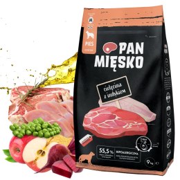KARMA SUCHA DLA PSA Pan Mięsko Cielęcina z indykiem (dorosły) chrupki M 9kg