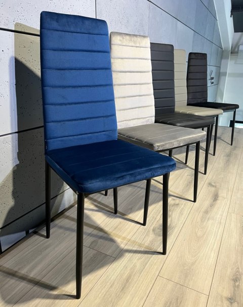 Krzesło tapicerowane VALVA LINE VELVET BLUE OUTLET Krzesło tapicerowane VALVA LINE VELVET BLUE OUTLET