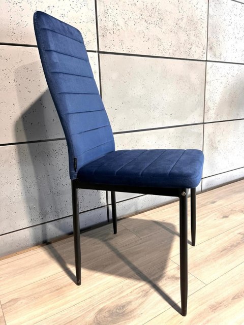 Krzesło tapicerowane VALVA LINE VELVET BLUE OUTLET Krzesło tapicerowane VALVA LINE VELVET BLUE OUTLET