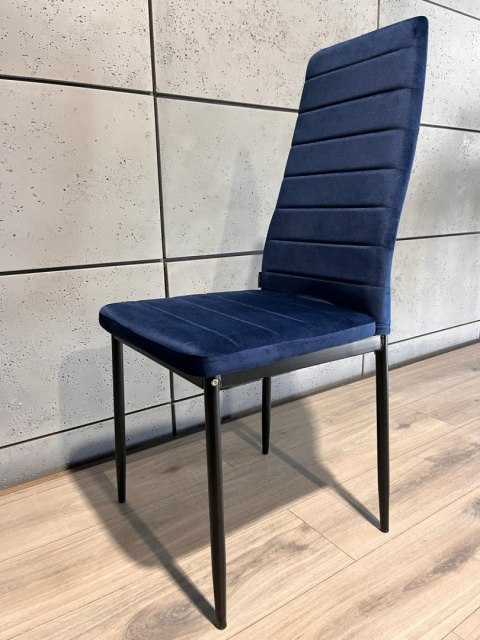 Krzesło tapicerowane VALVA LINE VELVET BLUE OUTLET Krzesło tapicerowane VALVA LINE VELVET BLUE OUTLET