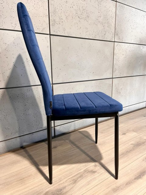 Krzesło tapicerowane VALVA LINE VELVET BLUE OUTLET Krzesło tapicerowane VALVA LINE VELVET BLUE OUTLET