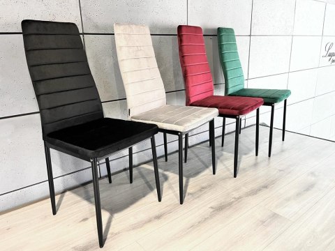 Krzesło tapicerowane VALVA LINE VELVET GREY OUTLET Krzesło tapicerowane VALVA LINE VELVET GREY OUTLET