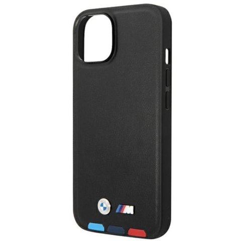 BMW Leather Hot Stamp Tricolor - Etui iPhone 14 (Czarny) BMW Leather Hot Stamp Tricolor - Etui iPhone 14 (Czarny)