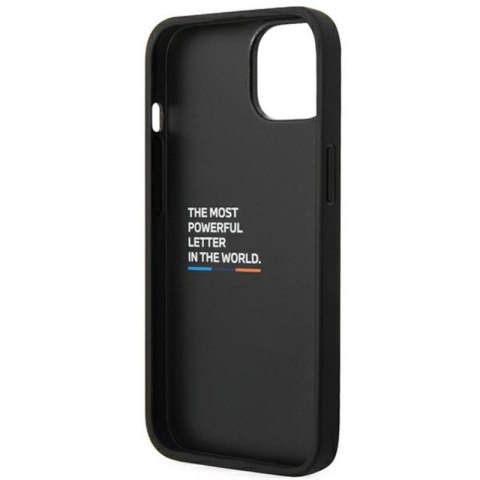 BMW Leather Hot Stamp Tricolor - Etui iPhone 14 (Czarny) BMW Leather Hot Stamp Tricolor - Etui iPhone 14 (Czarny)