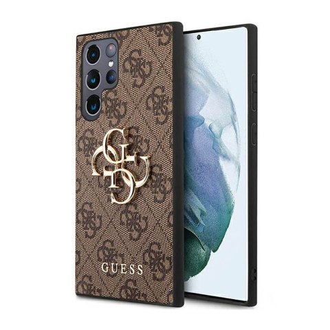 Guess 4G Big Metal Logo - Etui Samsung Galaxy S23 Ultra (brązowy) Guess 4G Big Metal Logo - Etui Samsung Galaxy S23 Ultra (brązowy)