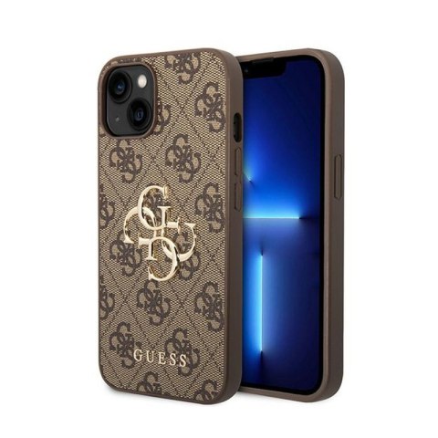 Guess 4G Big Metal Logo - Etui iPhone 15 Plus (brązowy) Guess 4G Big Metal Logo - Etui iPhone 15 Plus (brązowy)