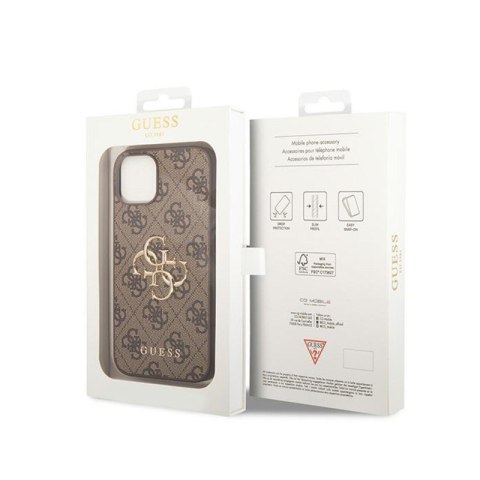 Guess 4G Big Metal Logo - Etui iPhone 15 Plus (brązowy) Guess 4G Big Metal Logo - Etui iPhone 15 Plus (brązowy)