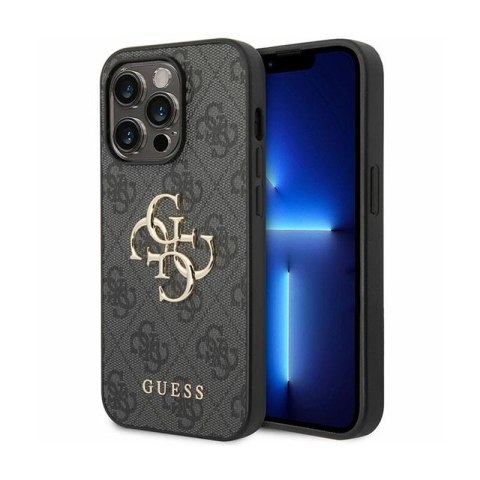 Guess 4G Big Metal Logo - Etui iPhone 15 Pro (szary) Guess 4G Big Metal Logo - Etui iPhone 15 Pro (szary)