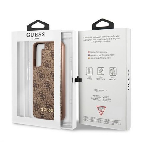 Guess 4G Metal Gold Logo - Etui Samsung Galaxy S22 (brązowy) Guess 4G Metal Gold Logo - Etui Samsung Galaxy S22 (brązowy)