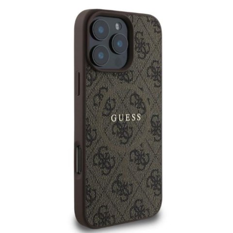 Guess 4G Ring Classic Logo MagSafe - Etui iPhone 16 Pro Max (brązowy) Guess 4G Ring Classic Logo MagSafe - Etui iPhone 16 Pro Max (brązowy)