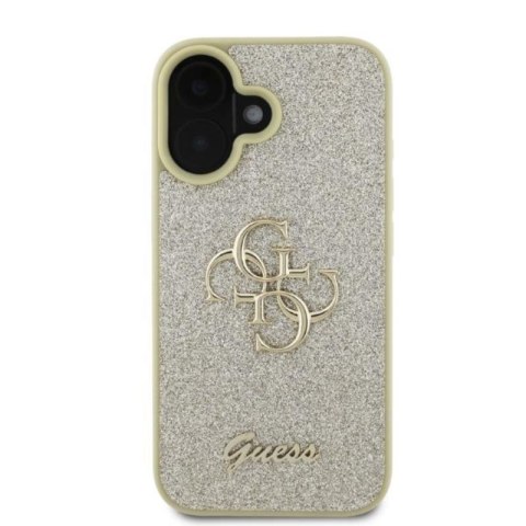 Guess Fixed Glitter Big 4G - Etui iPhone 16 (złoty) Guess Fixed Glitter Big 4G - Etui iPhone 16 (złoty)