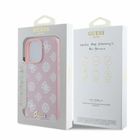 Guess Peony Script MagSafe - Etui iPhone 16 Pro Max (różowy) Guess Peony Script MagSafe - Etui iPhone 16 Pro Max (różowy)