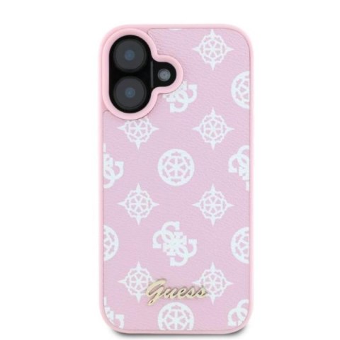 Guess Peony Script MagSafe - Etui iPhone 16 (różowy) Guess Peony Script MagSafe - Etui iPhone 16 (różowy)