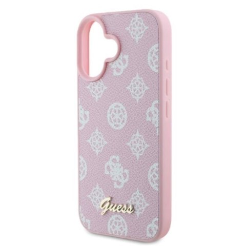 Guess Peony Script MagSafe - Etui iPhone 16 (różowy) Guess Peony Script MagSafe - Etui iPhone 16 (różowy)