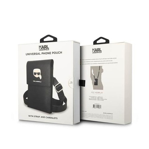 Karl Lagerfeld Metal Karl Head Wallet Phone Bag - Torba na smartfona i akcesoria (czarny)