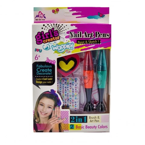 WOOPIE ART&FUN Zestaw do Malowania Paznokci dla Dzieci + 2 Lakiery WOOPIE ART&FUN Zestaw do Malowania Paznokci dla Dzieci + 2 Lakiery