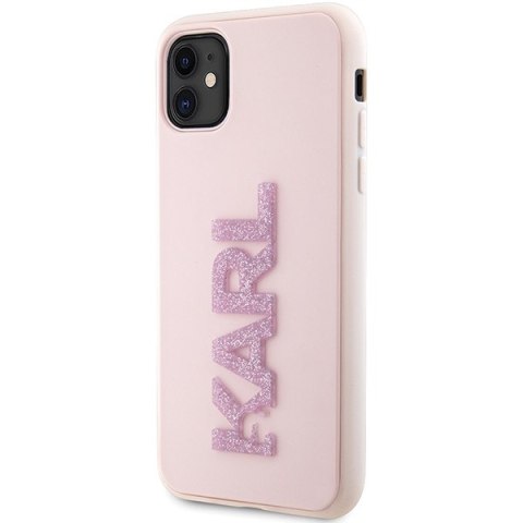 Karl Lagerfeld 3D Rubber Glitter Logo - Etui iPhone 11 (Różowy) Karl Lagerfeld 3D Rubber Glitter Logo - Etui iPhone 11 (Różowy)