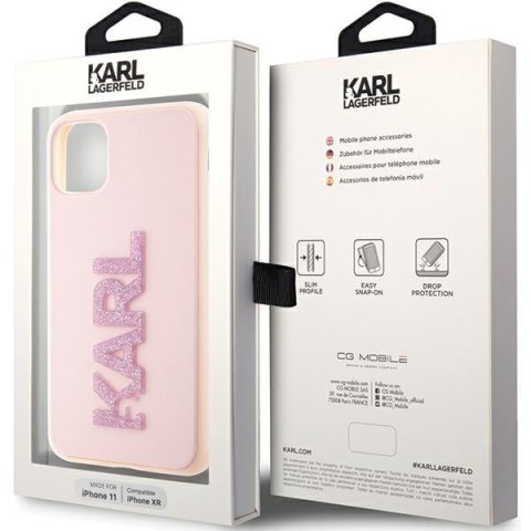 Karl Lagerfeld 3D Rubber Glitter Logo - Etui iPhone 11 (Różowy) Karl Lagerfeld 3D Rubber Glitter Logo - Etui iPhone 11 (Różowy)