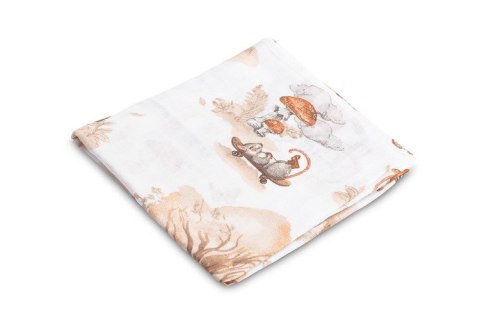 PIELUCHA MUŚLINOWA 70X80 CM LISY NA ROWERACH PIELUCHA MUŚLINOWA 70X80 CM LISY NA ROWERACH