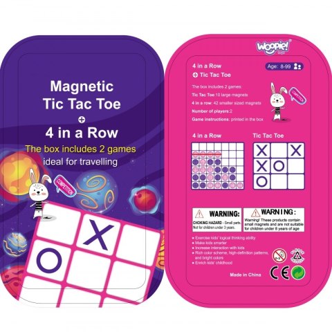WOOPIE Magnetyczna Gra 2w1 Kółko I Krzyżyk + Gra 4 w Lini MINI WOOPIE Magnetyczna Gra 2w1 Kółko I Krzyżyk + Gra 4 w Lini MINI