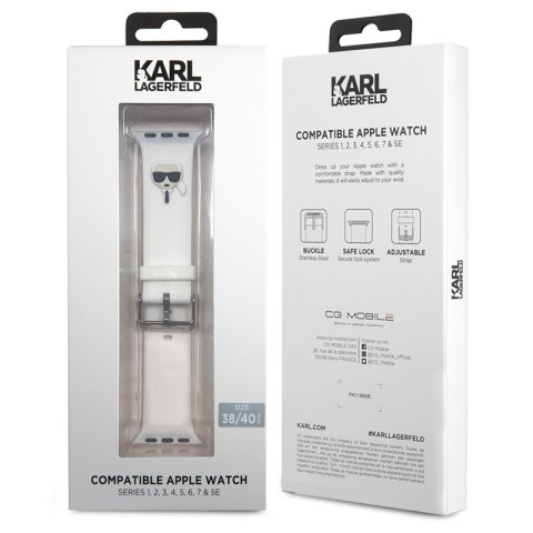 Karl Lagerfeld Silicone Karl Head - Pasek do Apple Watch 38/40/41 mm (biały) Karl Lagerfeld Silicone Karl Head - Pasek do Apple Watch 38/40/41 mm (biały)