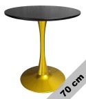 Stół okrągły VICTORY BLACK 70 cm GOLD