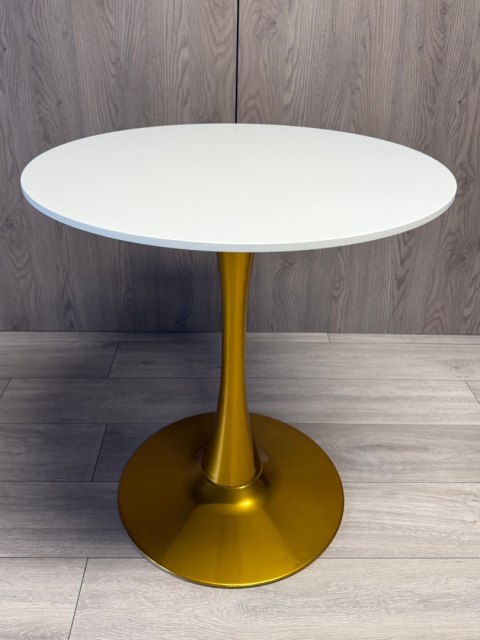 Stół okrągły VICTORY WHITE 60 cm GOLD