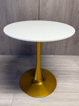 Stół okrągły VICTORY WHITE 70 cm GOLD