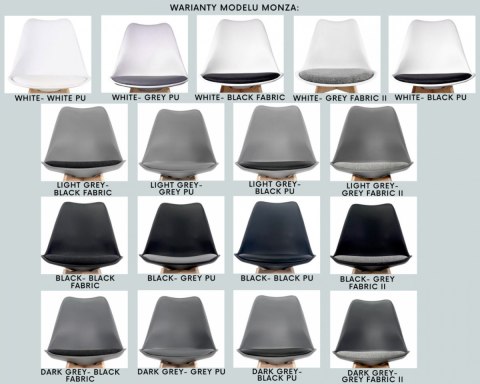 Krzesło skandynawskie MONZA LIGHT GREY - Black Fabric II Krzesło skandynawskie MONZA LIGHT GREY - Black Fabric II