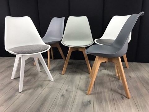 Krzesło skandynawskie MONZA WHITE - BLACK PU Krzesło skandynawskie MONZA WHITE - BLACK PU