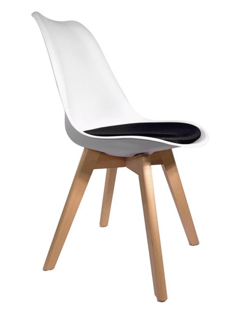 Krzesło skandynawskie MONZA WHITE - Black Fabric II Krzesło skandynawskie MONZA WHITE - Black Fabric II