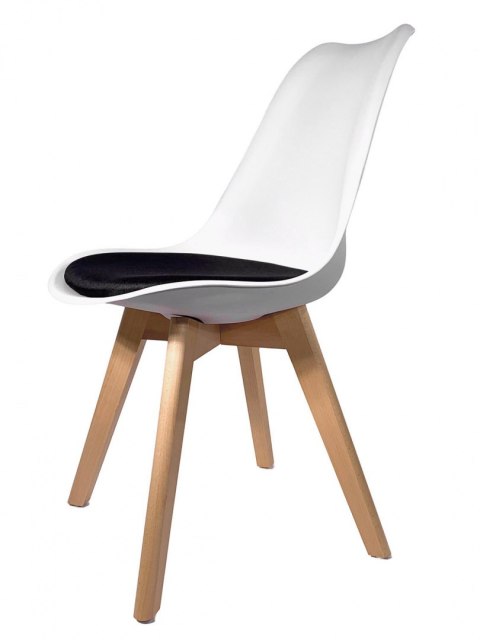 Krzesło skandynawskie MONZA WHITE - Black Fabric II Krzesło skandynawskie MONZA WHITE - Black Fabric II