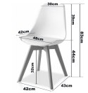 Krzesło skandynawskie MONZA WHITE - Black Fabric II